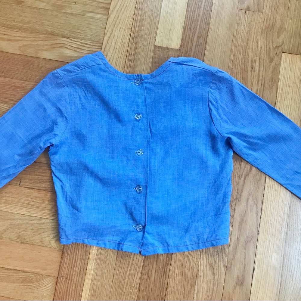 Vintage 50s 60s chambray nautical crop top XS/S - Picture 4 of 6